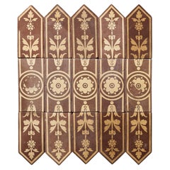 Set di 15 piastrelle encaustiche di recupero Buff 
Brown di A. Brown 
Co.