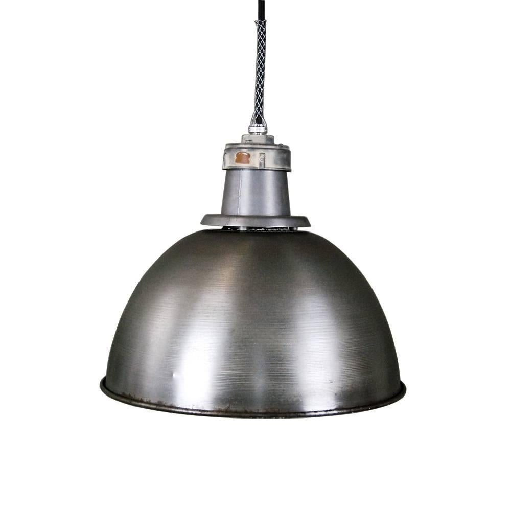 Canadian 1940s Spun Steel Industrial Pendant Lights