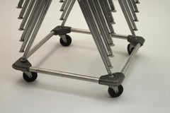 Ensemble de 15 sièges empilables Tandem de Don Albinson pour Knoll avec chariot