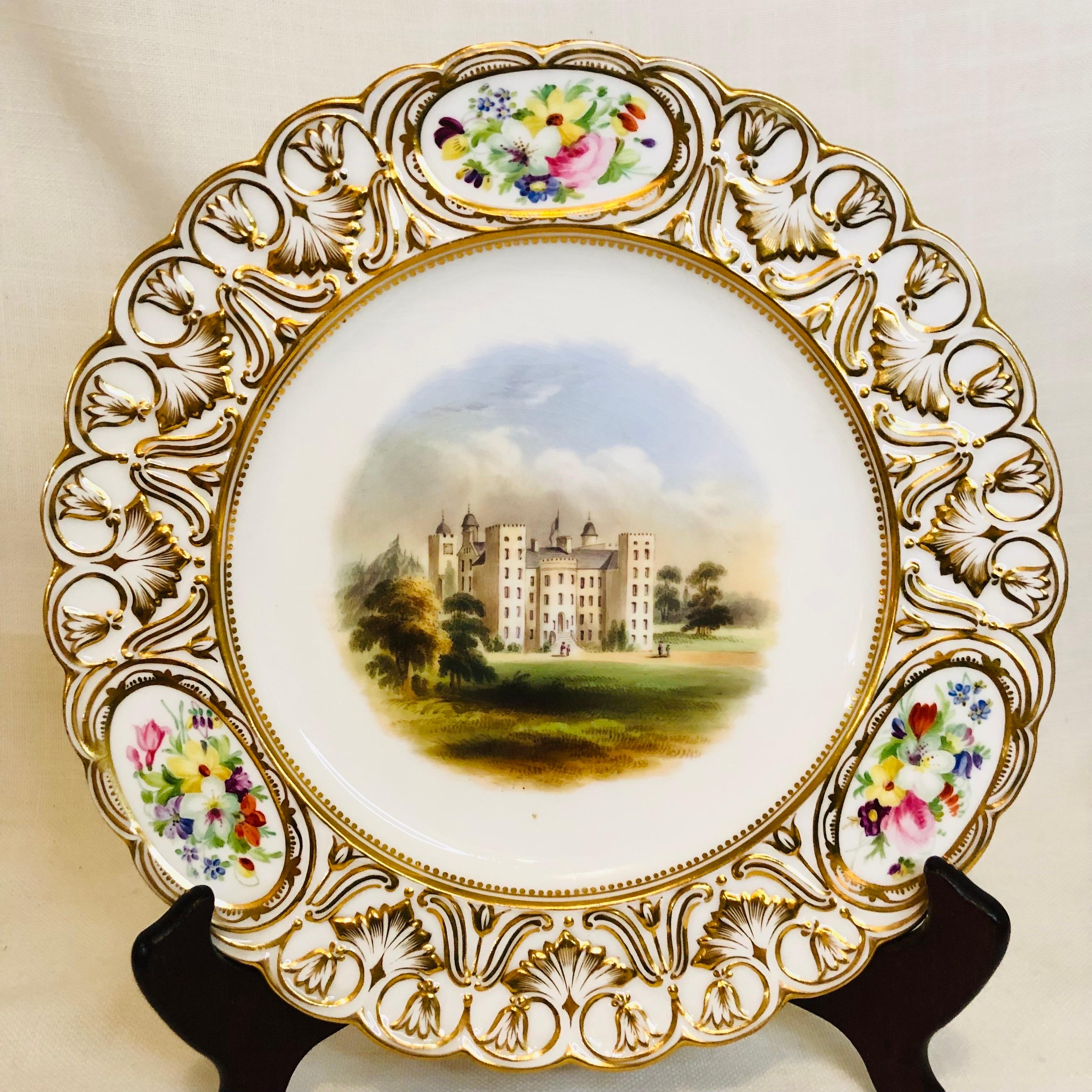 Set of 16 19th Century Coalport Plates Each Hand-Painted with Magnificent Scenes For Sale 3