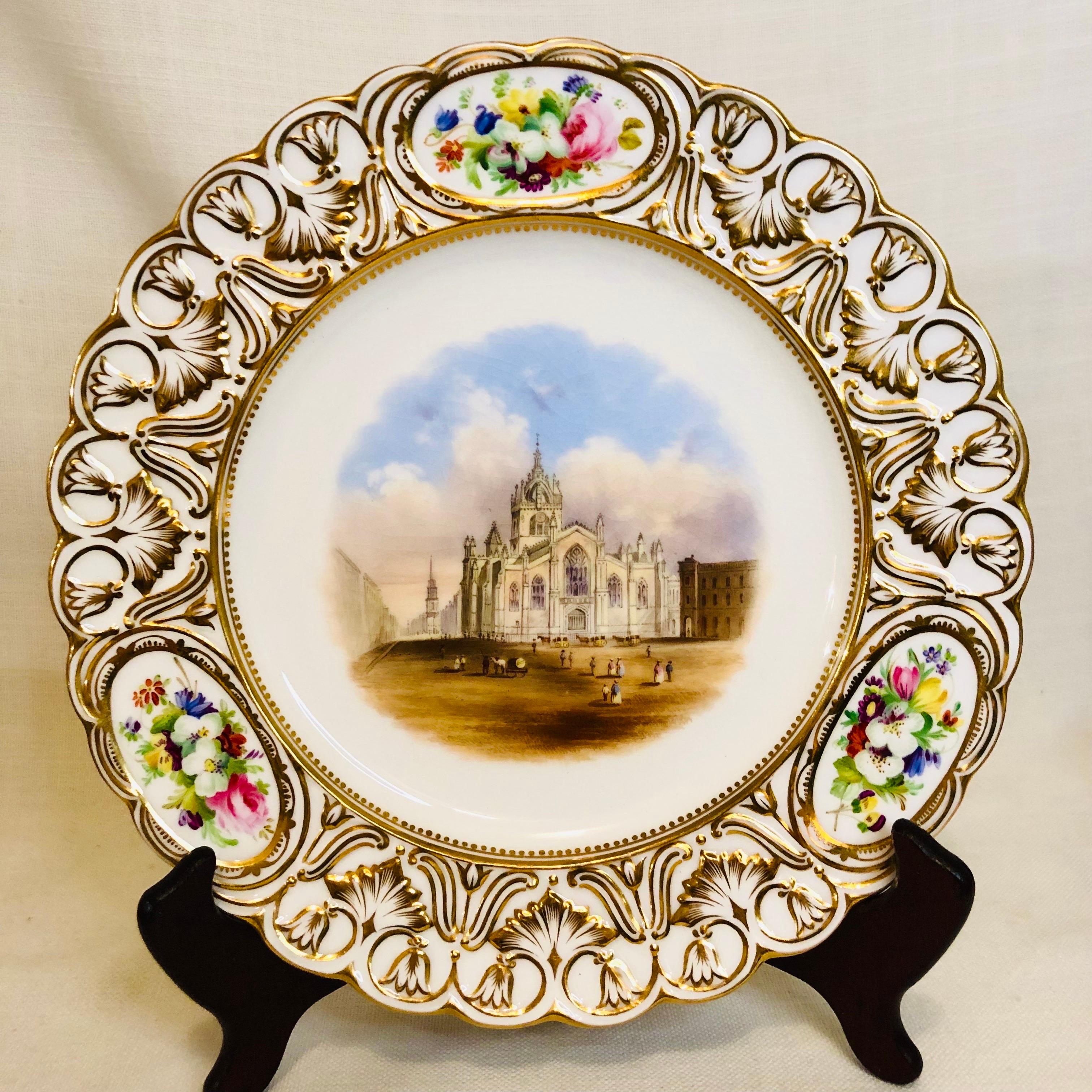 Set of 16 19th Century Coalport Plates Each Hand-Painted with Magnificent Scenes For Sale 4