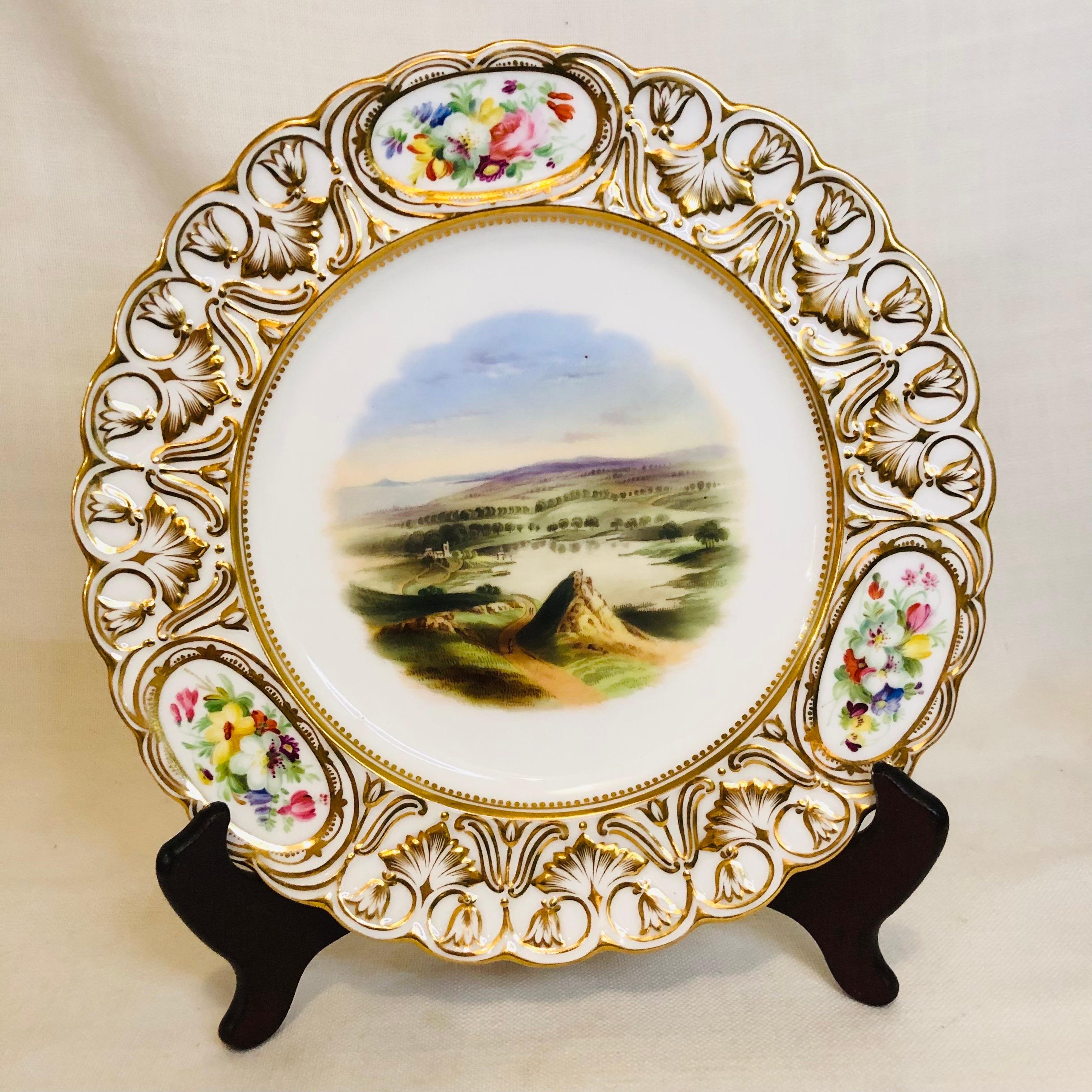 Set of 16 19th Century Coalport Plates Each Hand-Painted with Magnificent Scenes For Sale 5