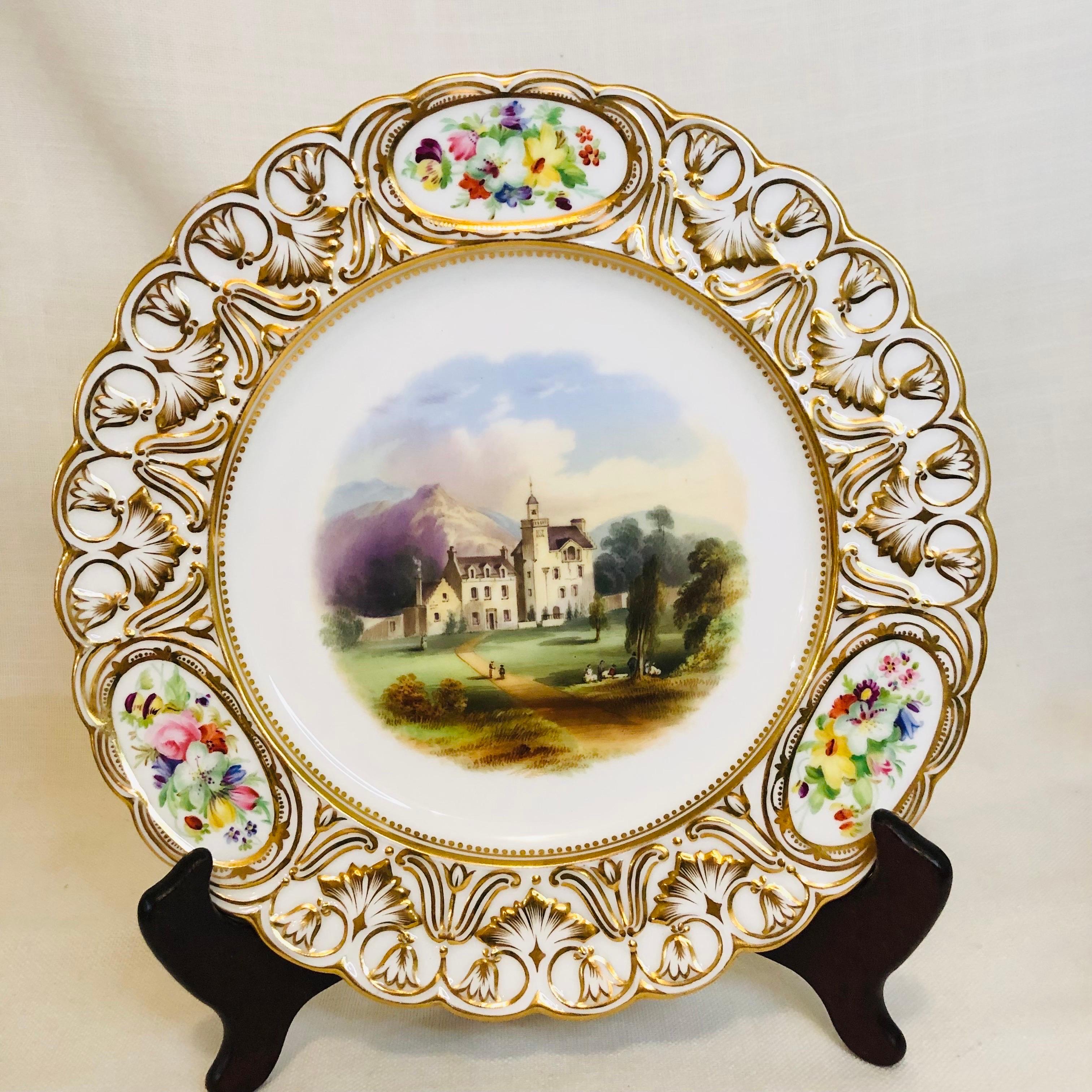 Set of 16 19th Century Coalport Plates Each Hand-Painted with Magnificent Scenes For Sale 6