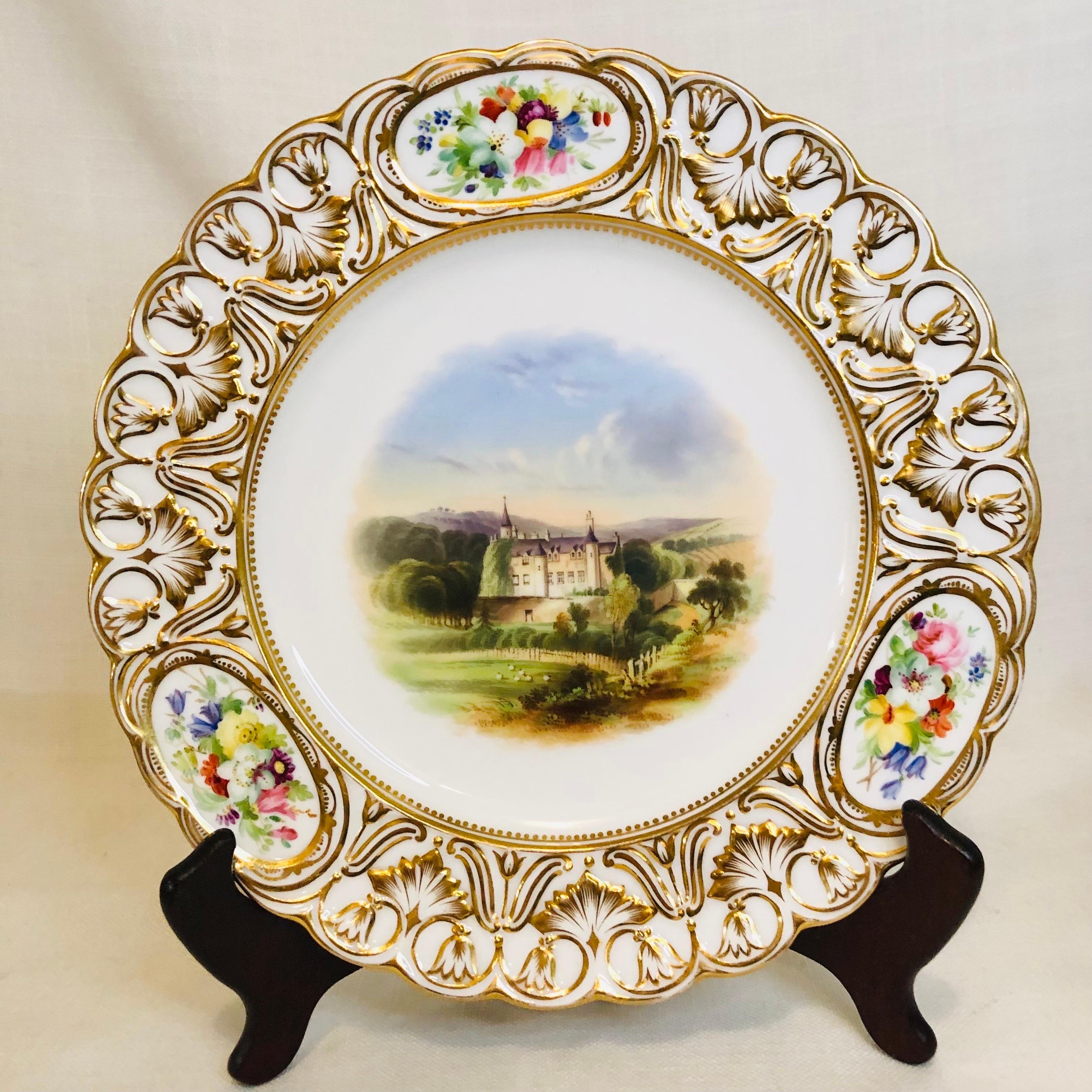 Set of 16 19th Century Coalport Plates Each Hand-Painted with Magnificent Scenes For Sale 7