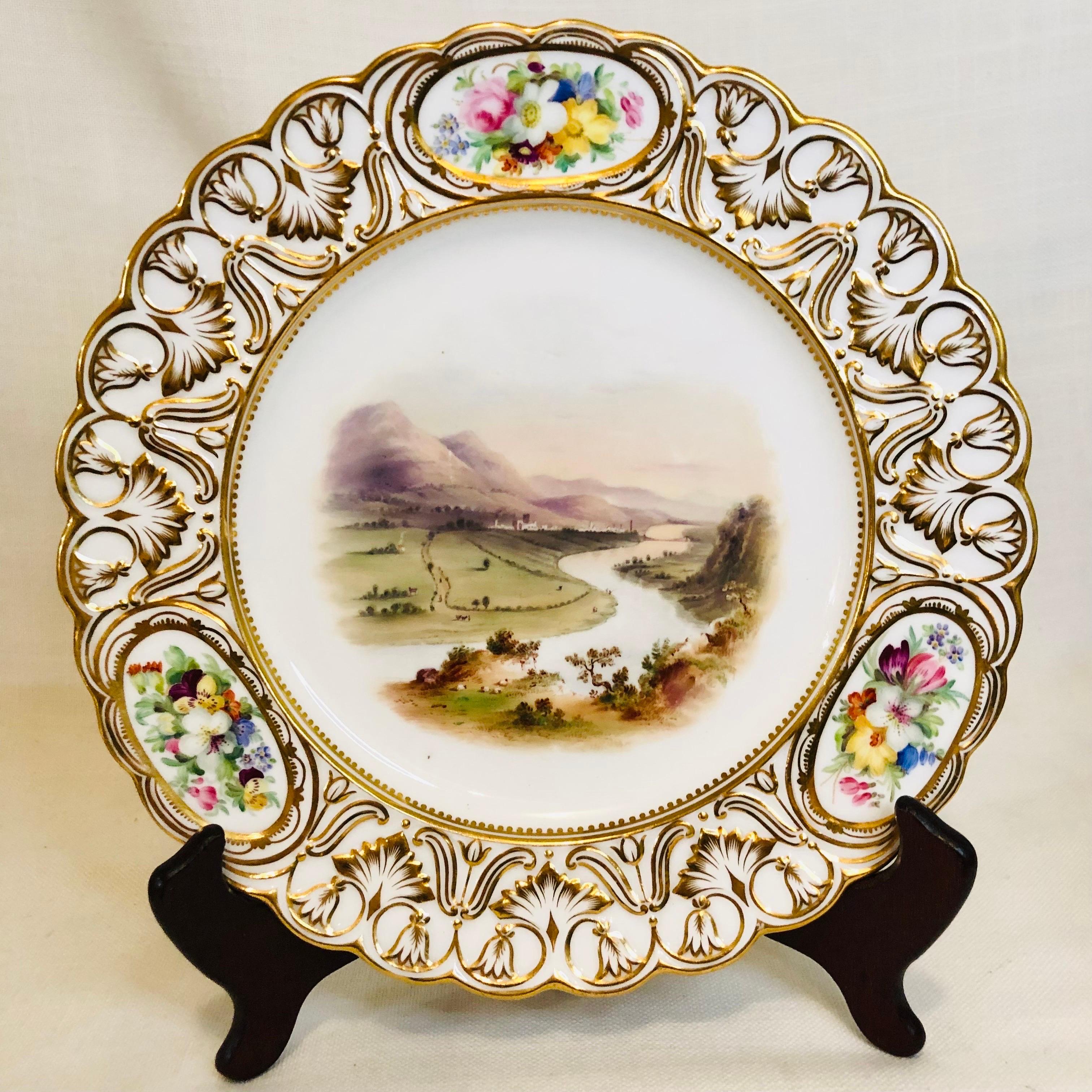 Set of 16 19th Century Coalport Plates Each Hand-Painted with Magnificent Scenes For Sale 8