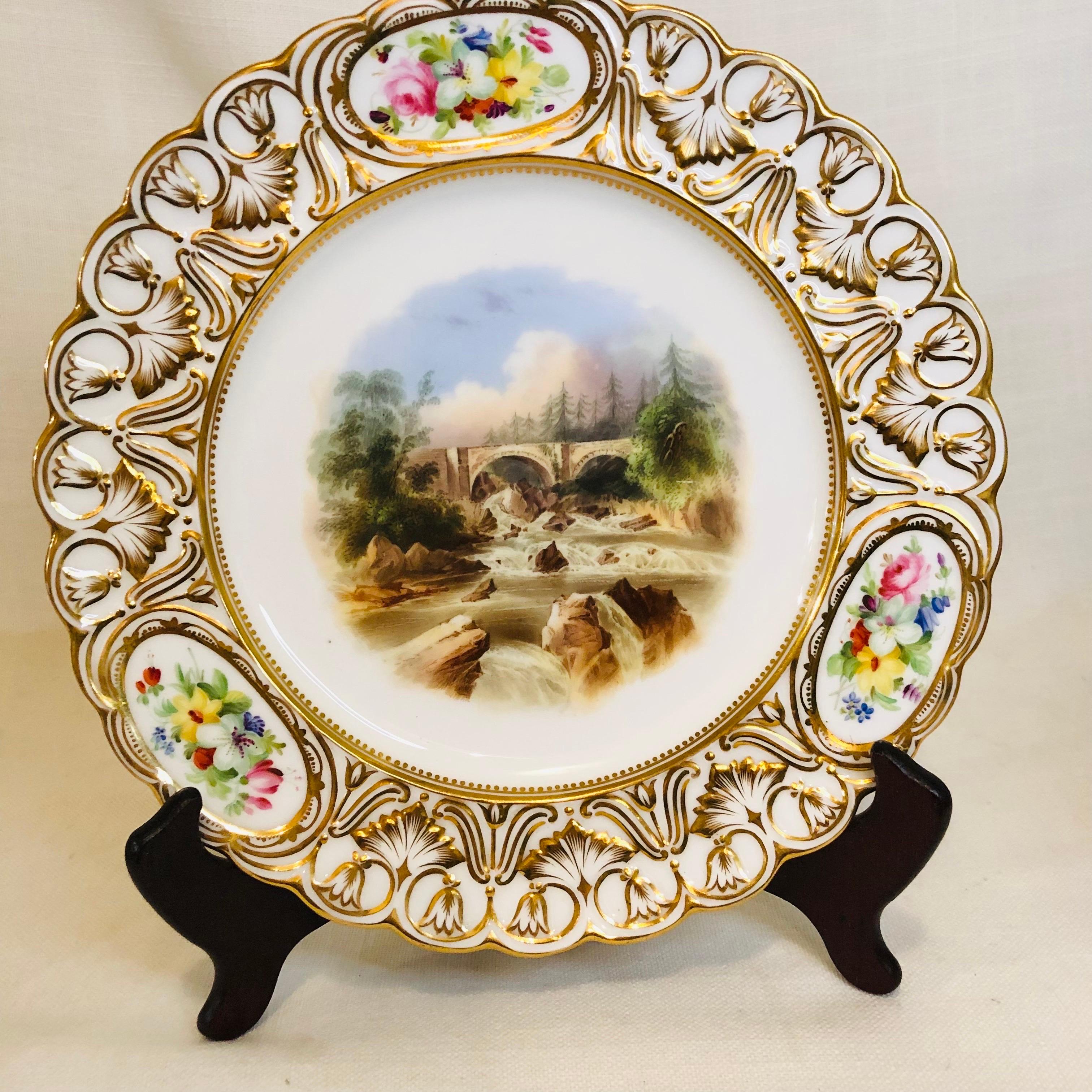 Set of 16 19th Century Coalport Plates Each Hand-Painted with Magnificent Scenes For Sale 9