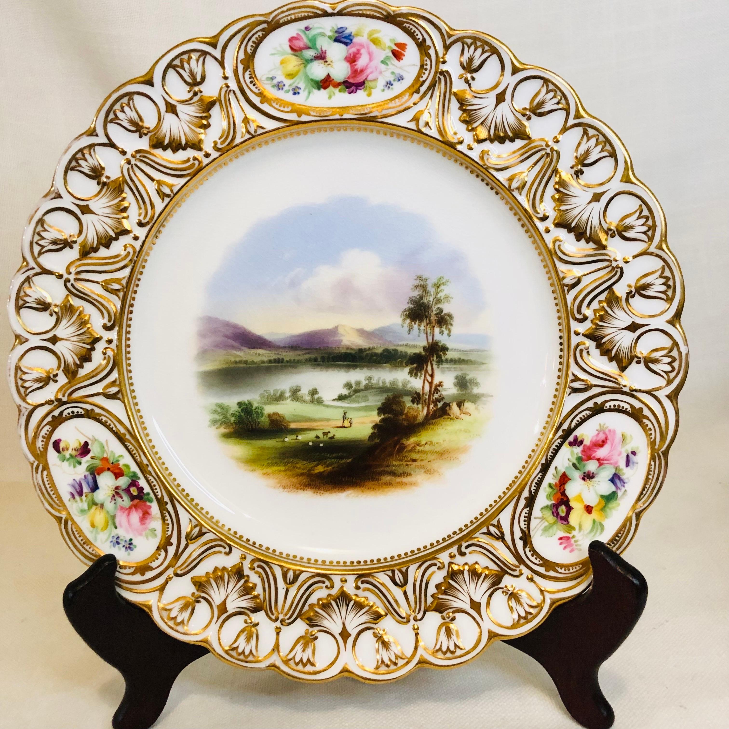 Conjunto de 16 Platos de Coalport del Siglo XIX Pintados a Mano con Magníficas Escenas en venta 9