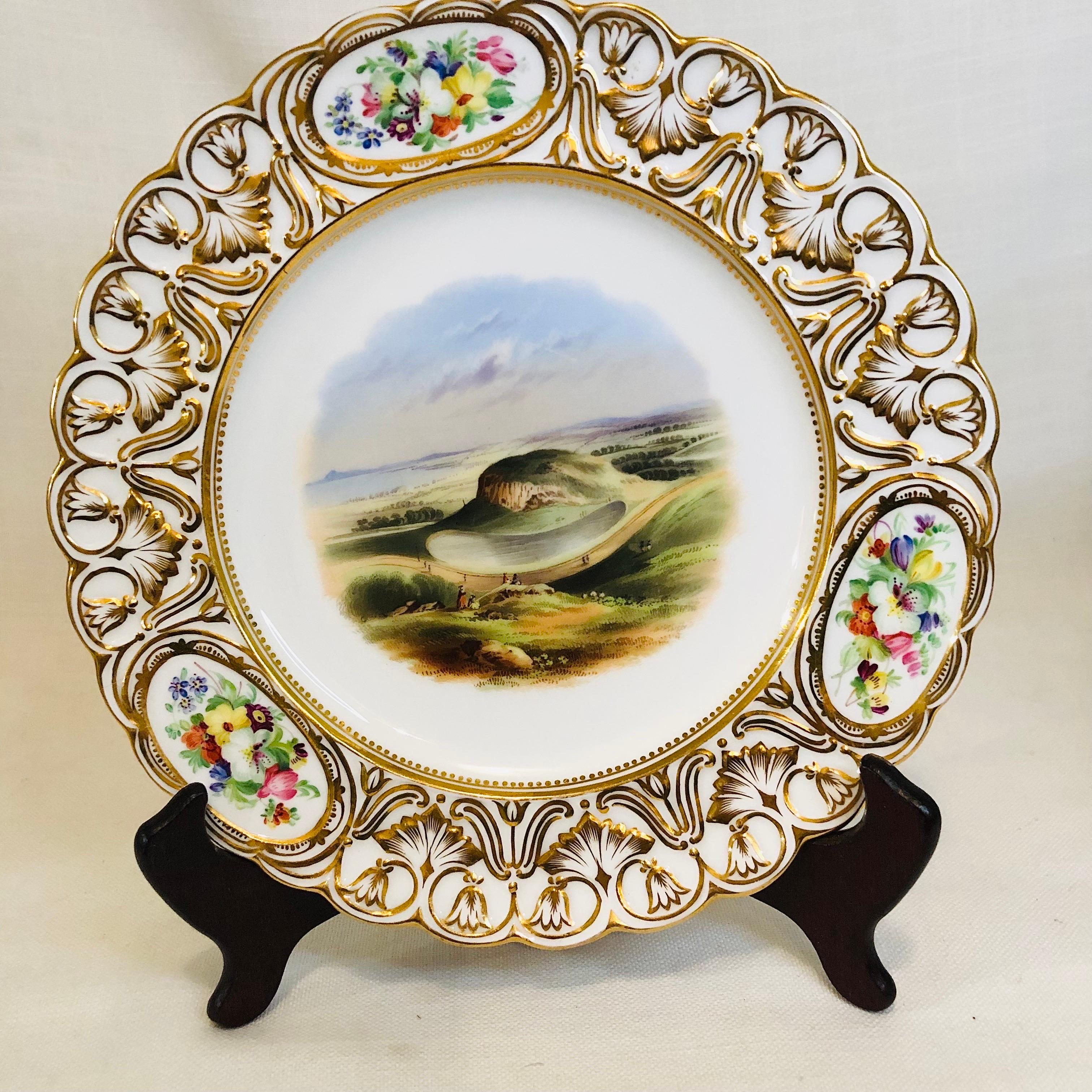 Conjunto de 16 Platos de Coalport del Siglo XIX Pintados a Mano con Magníficas Escenas en venta 11