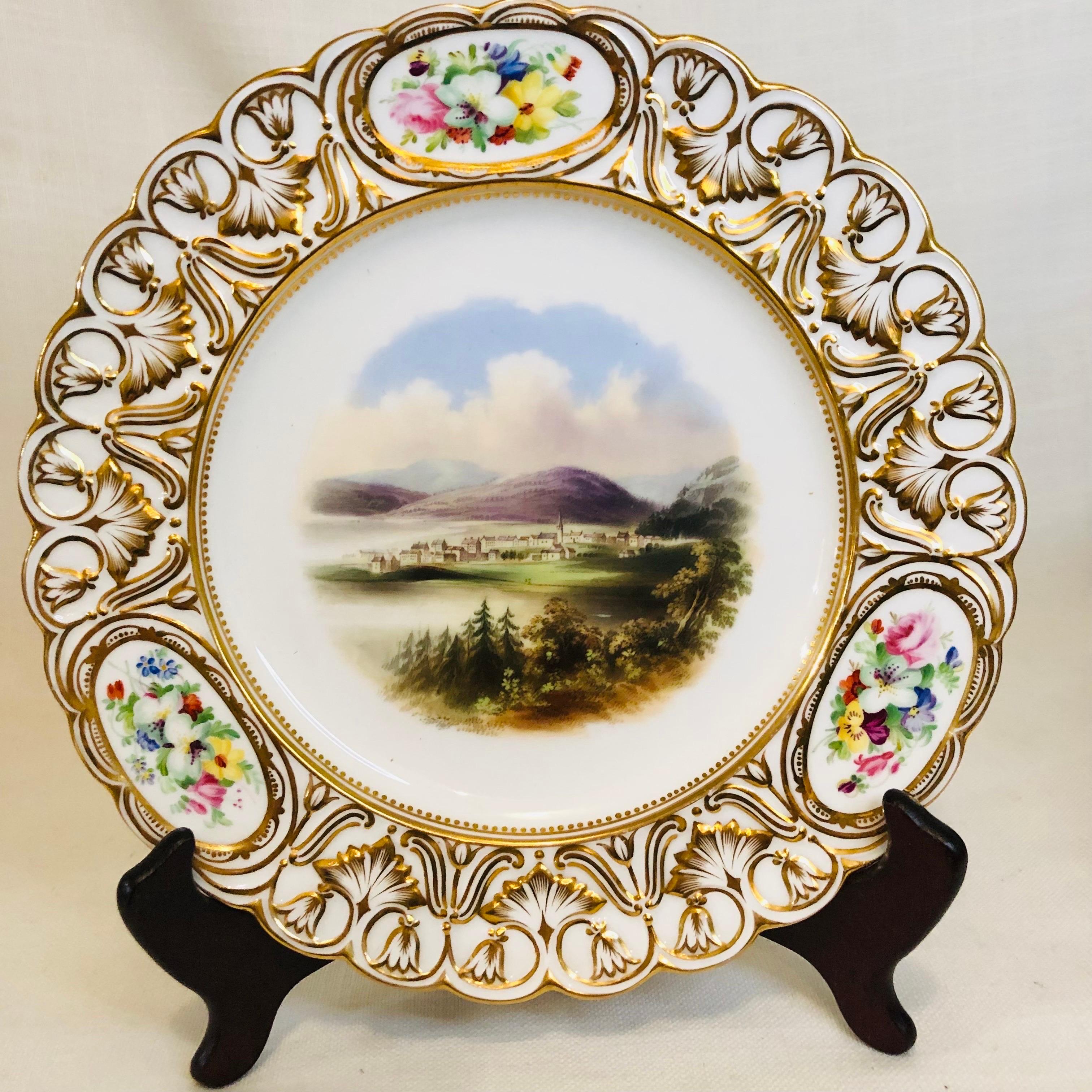 Set of 16 19th Century Coalport Plates Each Hand-Painted with Magnificent Scenes For Sale 13