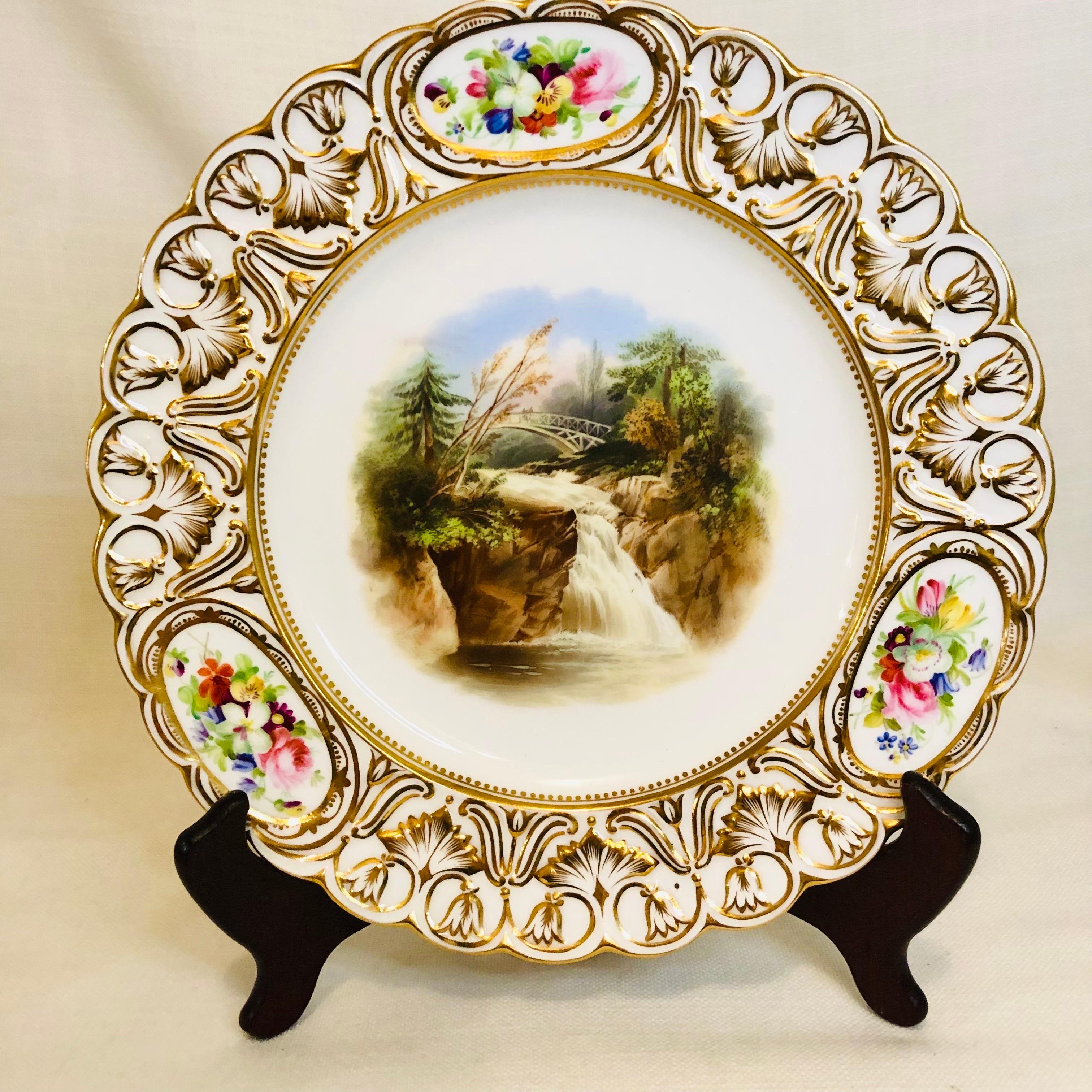 Late 19th Century Set of 16 19th Century Coalport Plates Each Hand-Painted with Magnificent Scenes For Sale