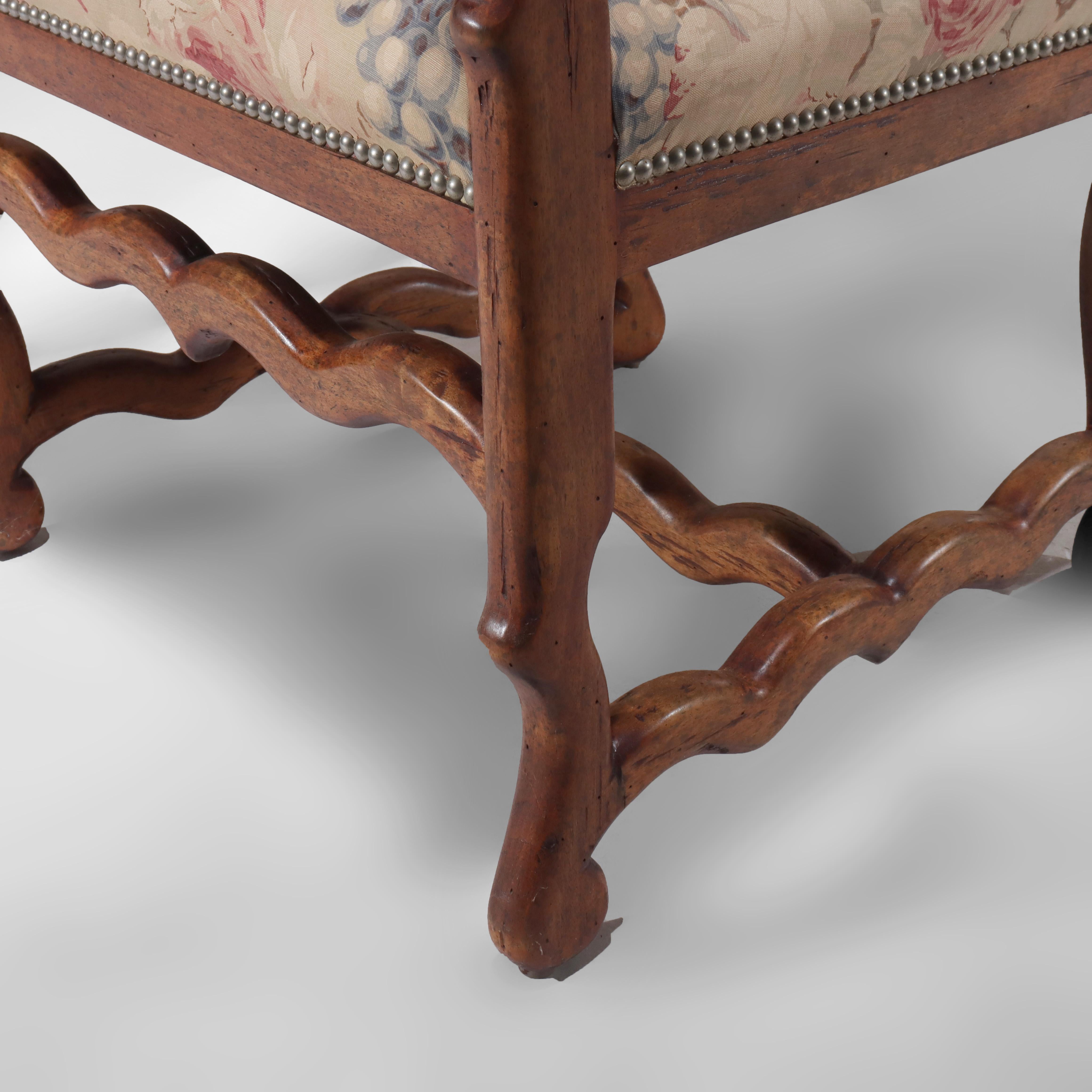 Set of 16 Antique Edwardian Walnut Upholstered Dining Chairs Unsigned 19thC In Good Condition For Sale In Big Flats, NY
