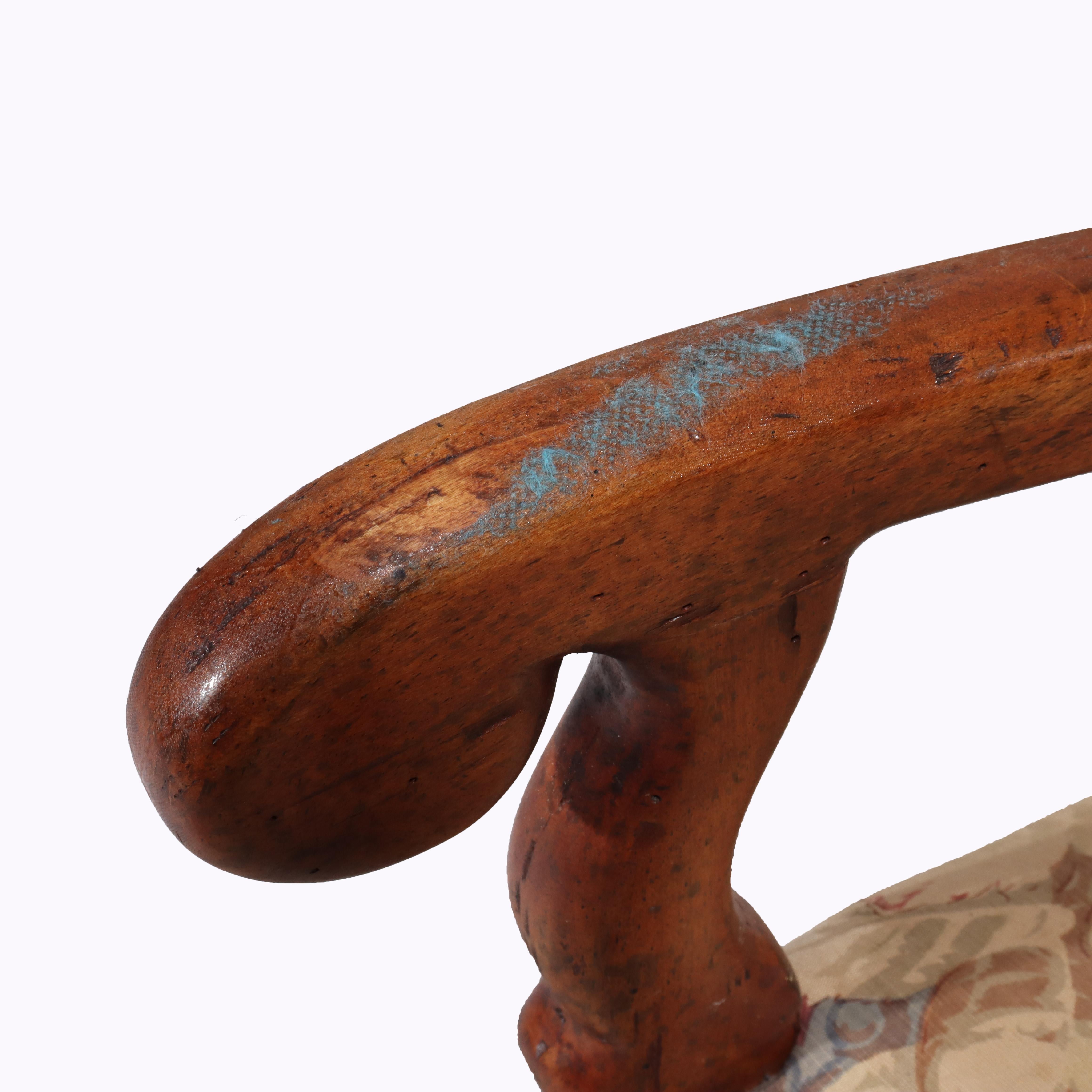19th Century Set of 16 Antique Edwardian Walnut Upholstered Dining Chairs Unsigned 19thC For Sale