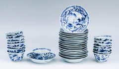 Ensemble de 16 tasses à thé et soucoupe en porcelaine chinoise ancienne de la période Kangxi