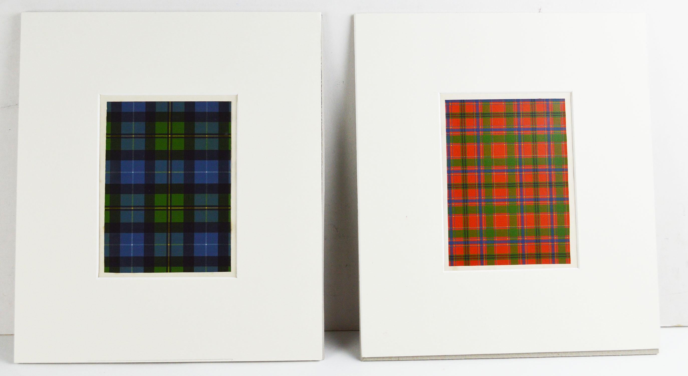 Victorian Set of 16 Antique Prints of Scottish Clan Tartans, circa 1860