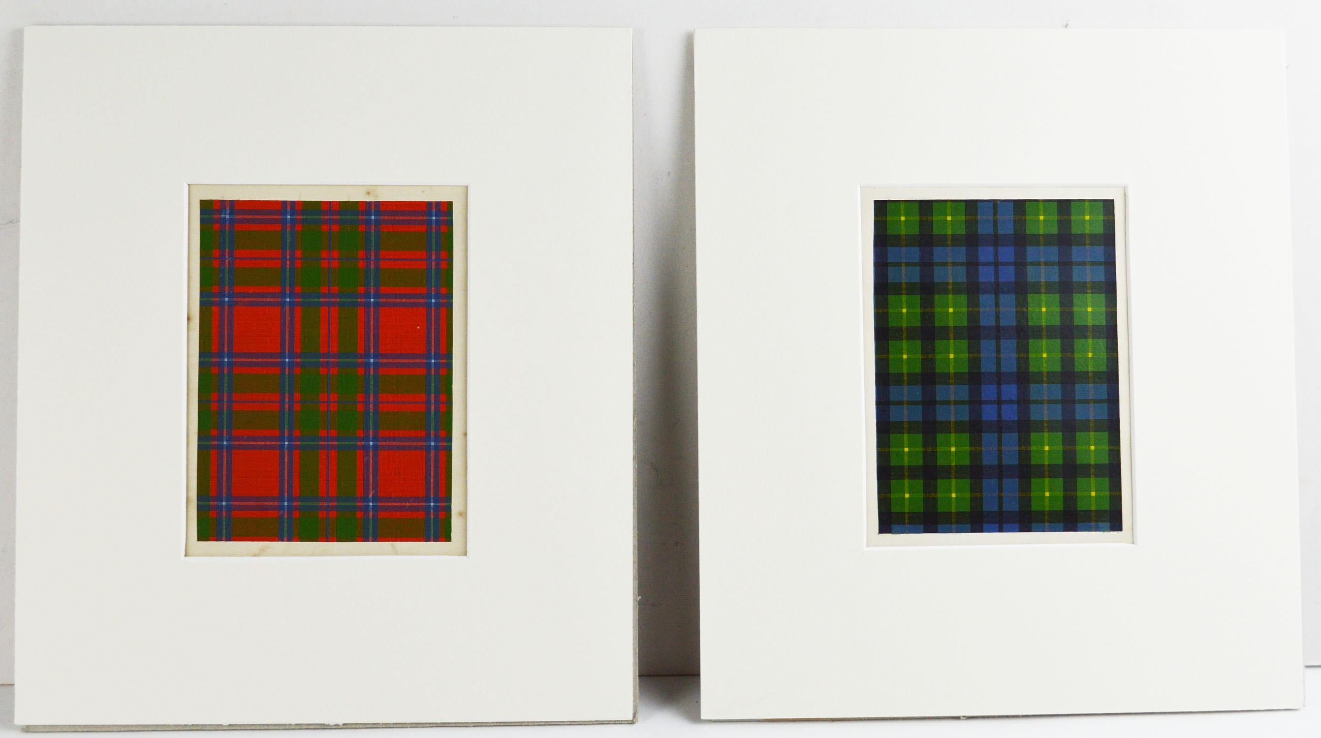 Set of 16 Antique Prints of Scottish Clan Tartans, circa 1860 In Good Condition In St Annes, Lancashire