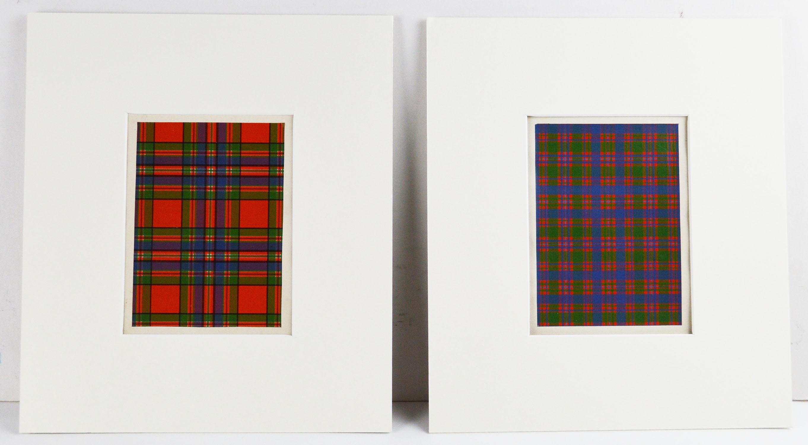 Set of 16 Antique Prints of Scottish Clan Tartans, circa 1860 1
