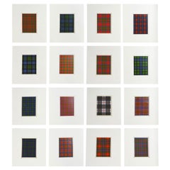 Set of 16 Antique Prints of Scottish Clan Tartans, circa 1860