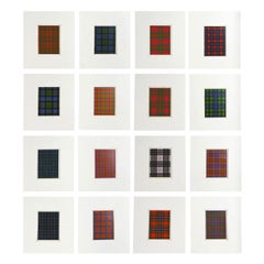 Set of 16 Antique Prints of Scottish Clan Tartans, circa 1860