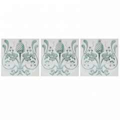 Set of 16 Art Nouveau Glazed Tiles, Belgium, 1920