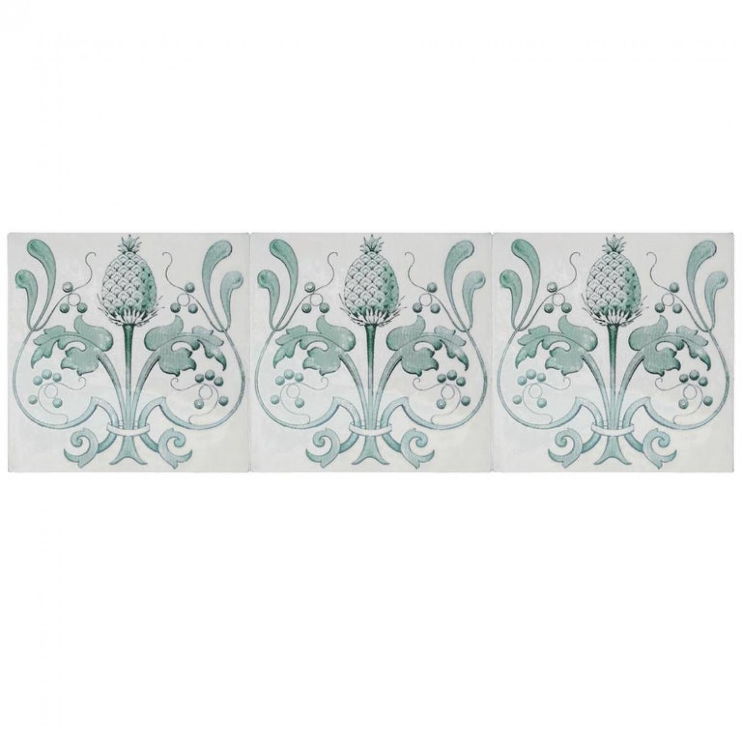 Art nouveau Ensemble de 16 carreaux émaillés Art Nouveau, Belgique, 1920 en vente