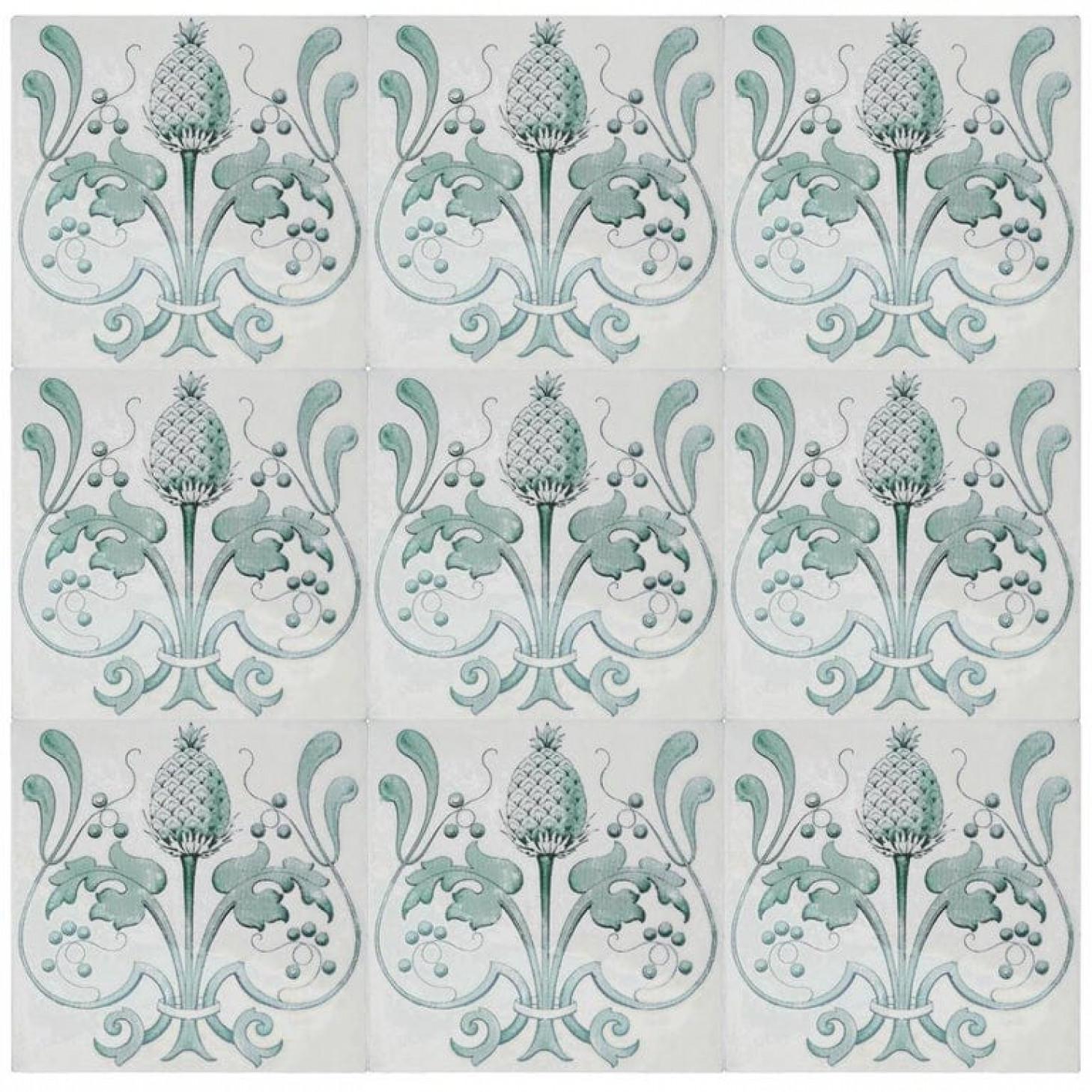 Vernissé Ensemble de 16 carreaux émaillés Art Nouveau, Belgique, 1920 en vente