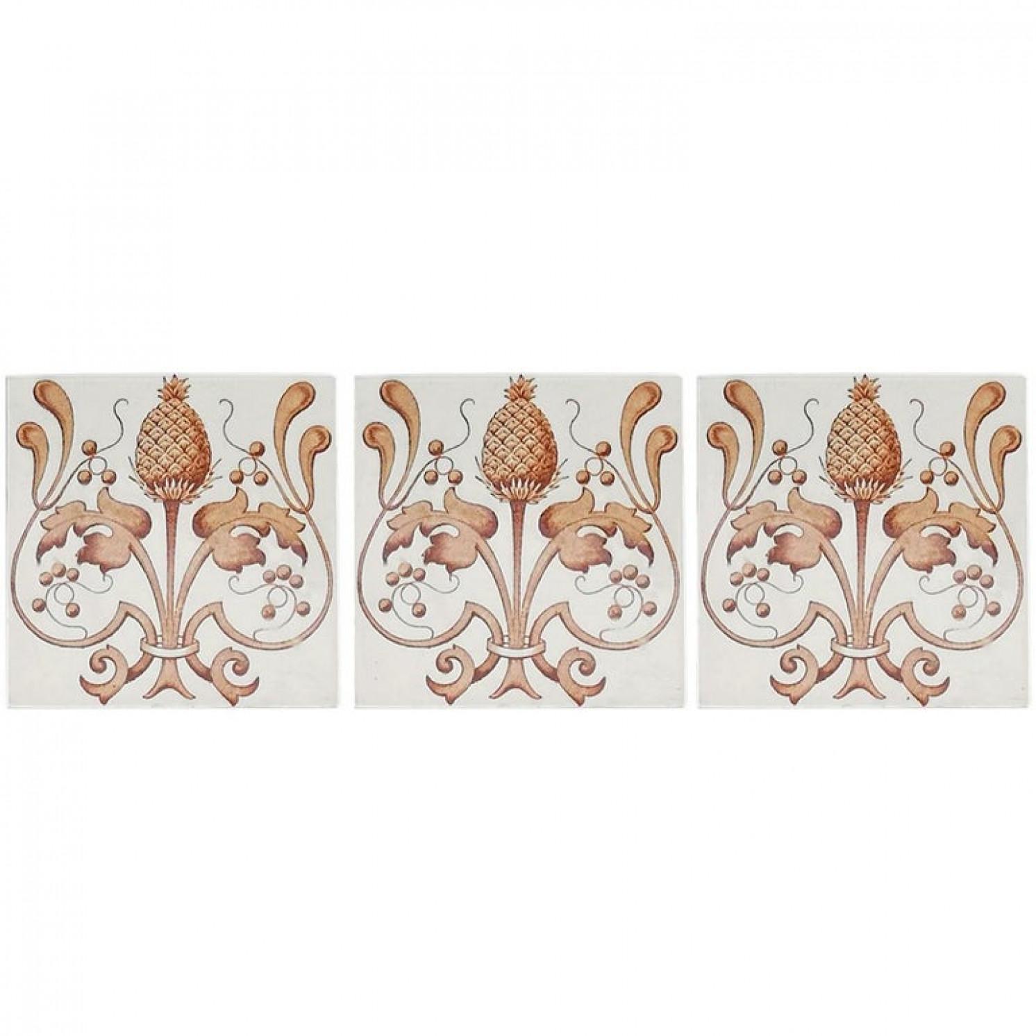 Set of 16 Art Nouveau Glazed Tiles, Belgium, 1920 For Sale 2