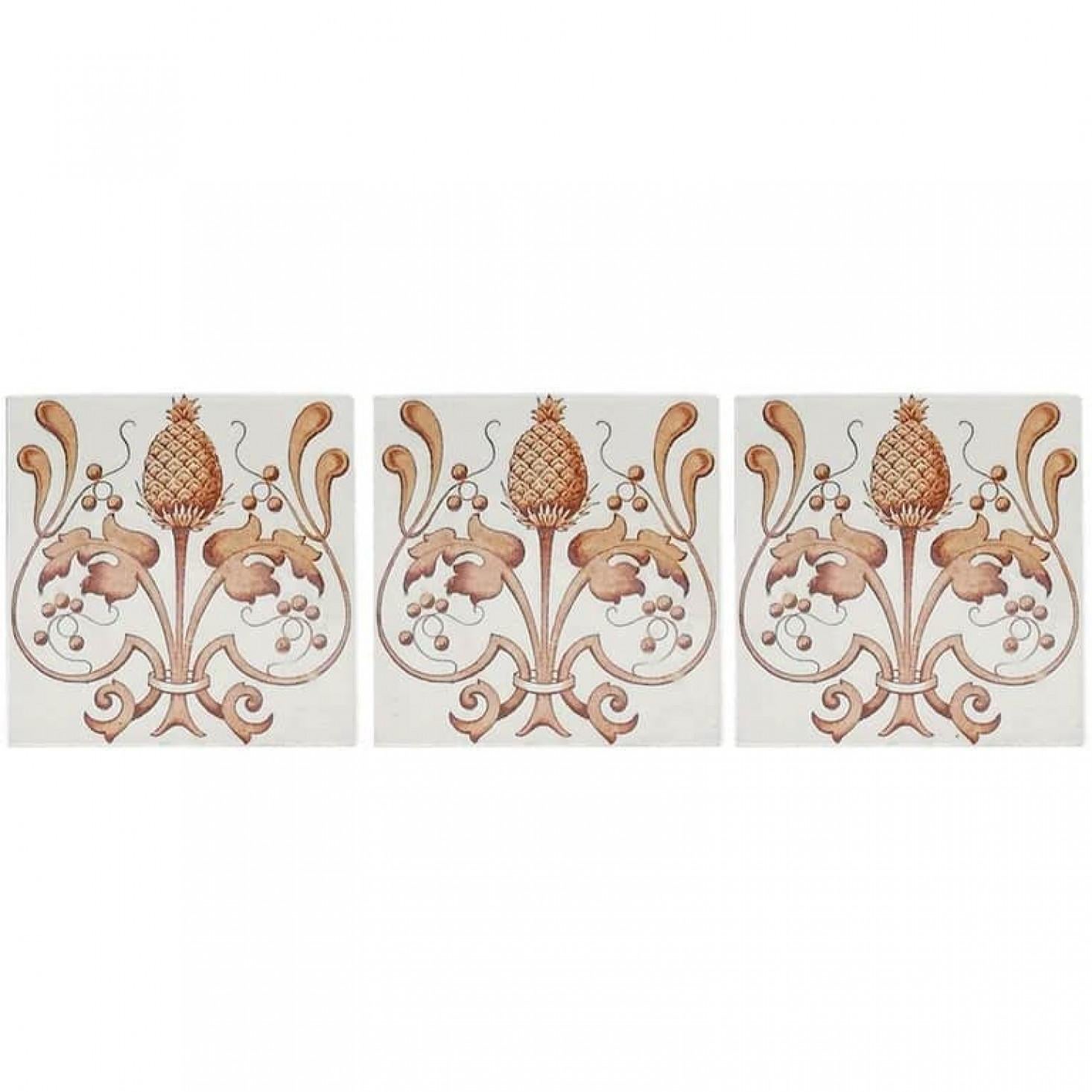 Céramique Ensemble de 16 carreaux émaillés Art Nouveau, Belgique, 1920 en vente