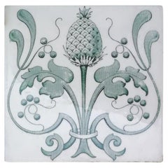 Set of 16 Art Nouveau Glazed Tiles, Belgium, 1920