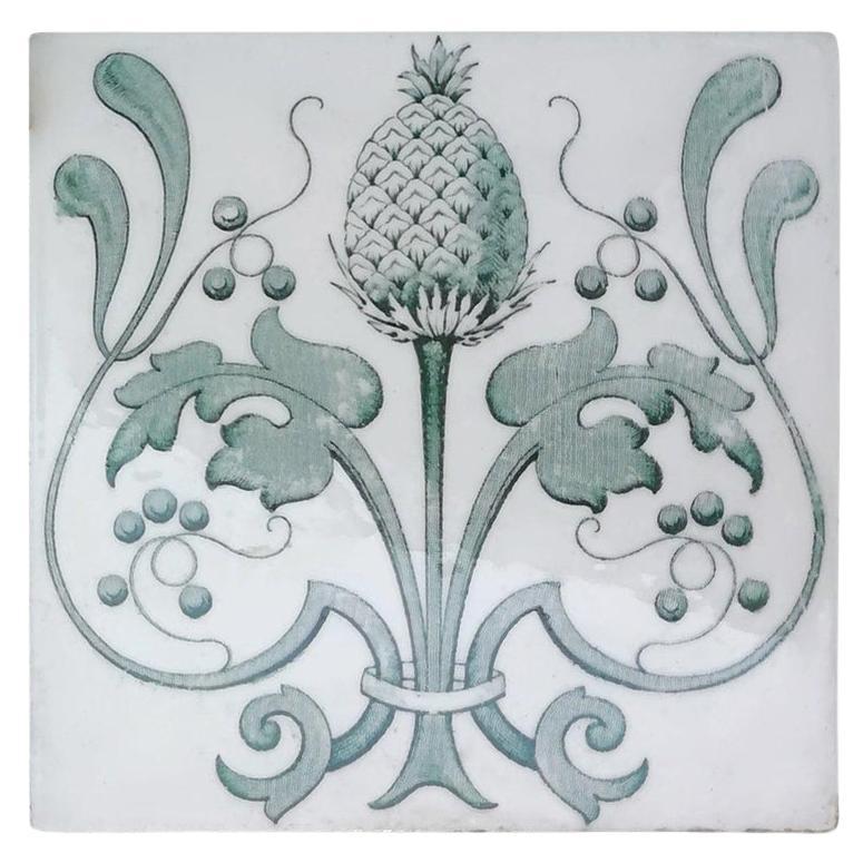 Set of 16 Art Nouveau Glazed Tiles, Belgium, 1920