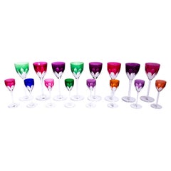 Set of 16 Baccarat Genova Cut-To-Clear Wine and Cordial Glasses