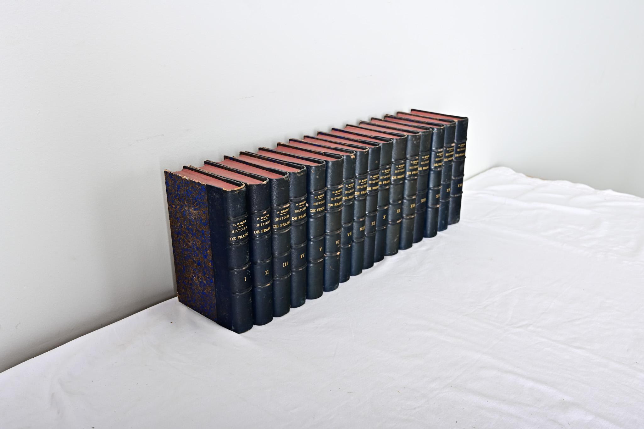Set of 16 Books on the History of France by Henri Martin In Good Condition For Sale In Baton Rouge, LA