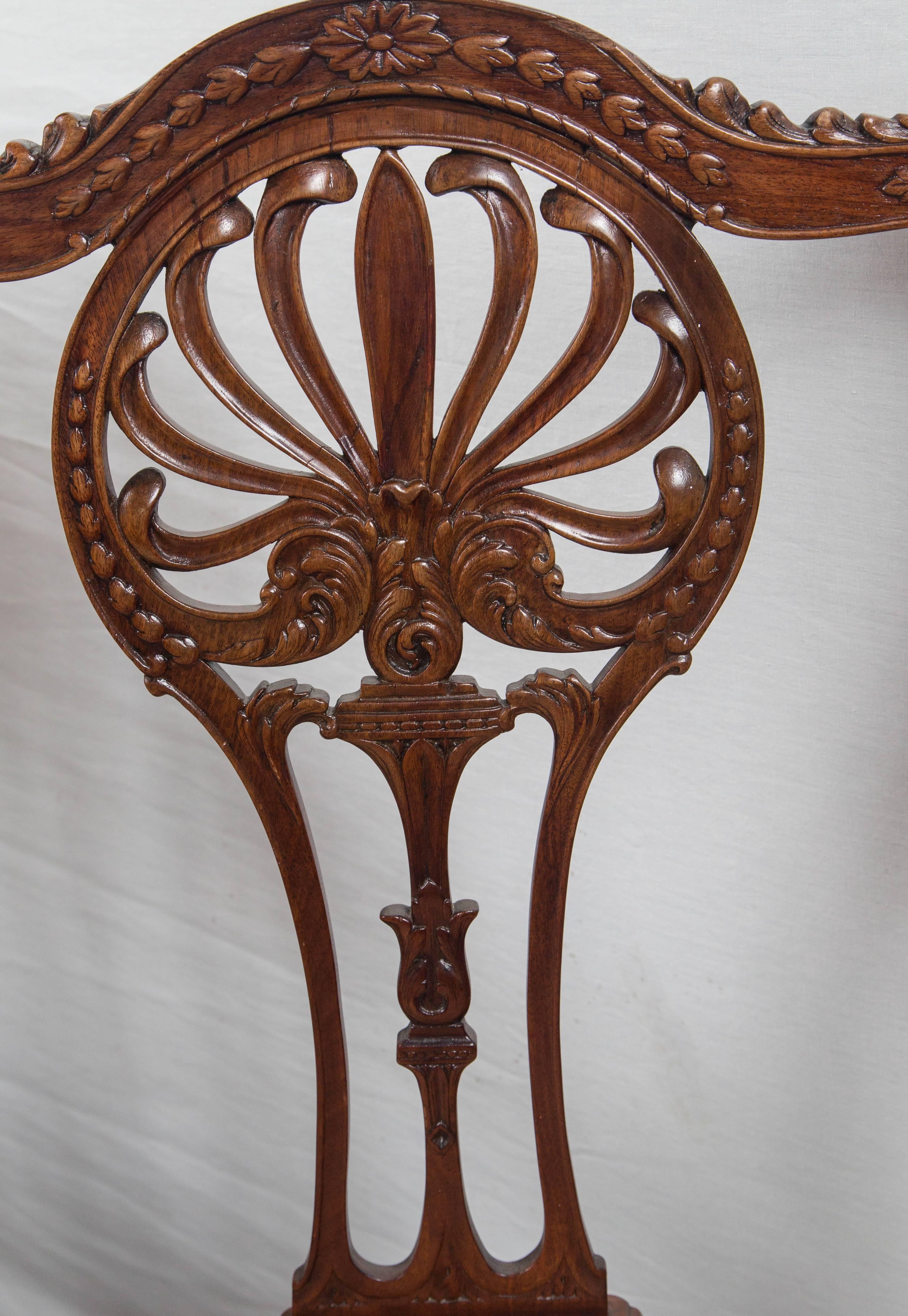 Carved Set of 16 Chippendale Dining Chairs