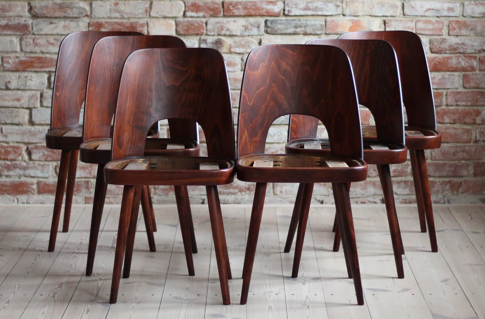 Bentwood Set of 16 Dining Chairs by Oswald Haerdtl, Customizable Reupholstery