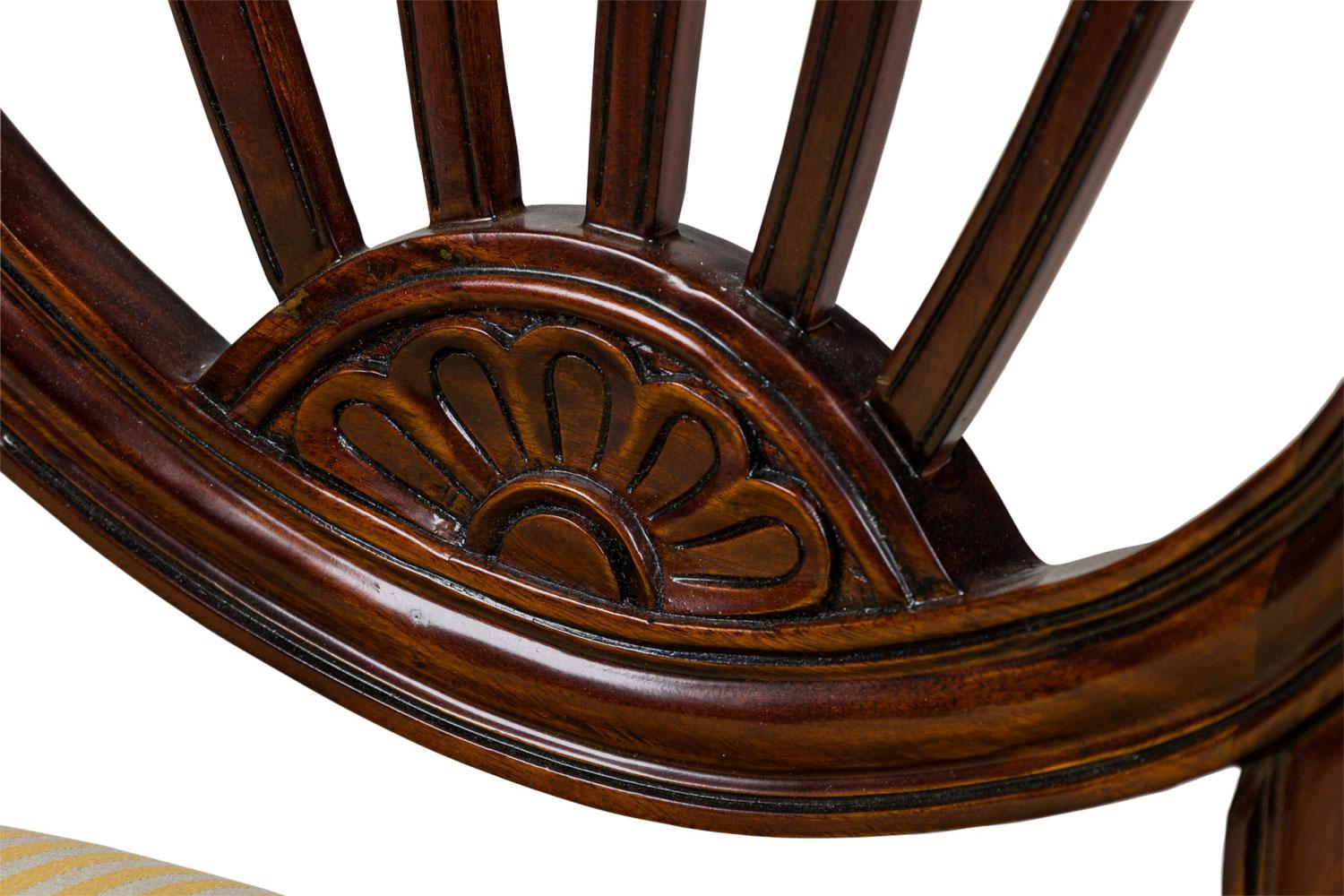 Set of 16 English Adam Style Open Back Side Chairs with Upholstered Cushion in vendita 3