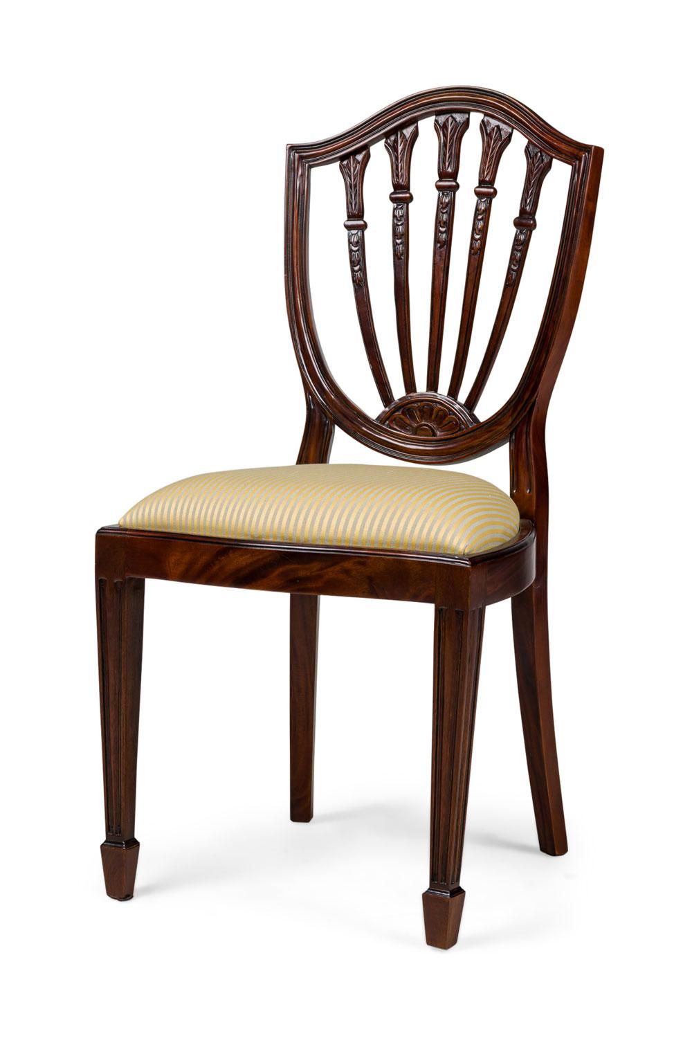 Britannico Set of 16 English Adam Style Open Back Side Chairs with Upholstered Cushion in vendita