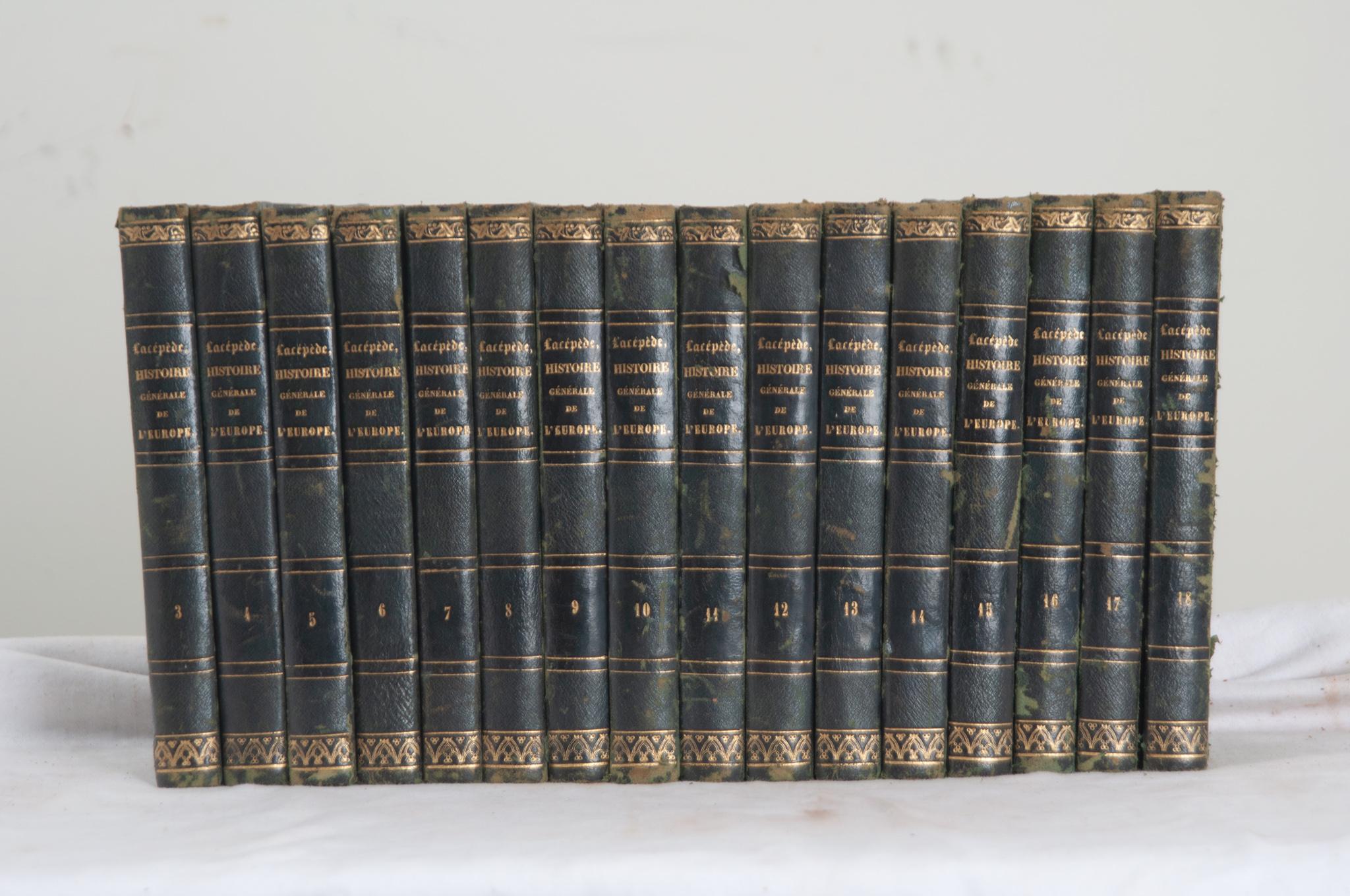 Other Set of 16 French History Books by M. LeCount de Lacépede For Sale