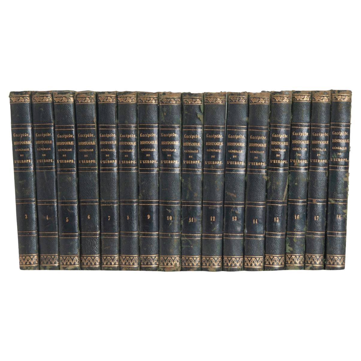 Set of 16 French History Books by M. LeCount de Lacépede For Sale