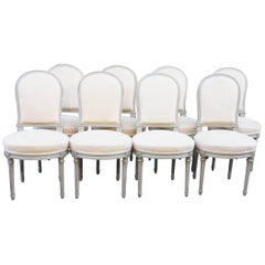 Set of 16 French Louis XVI Style Dining Chairs
