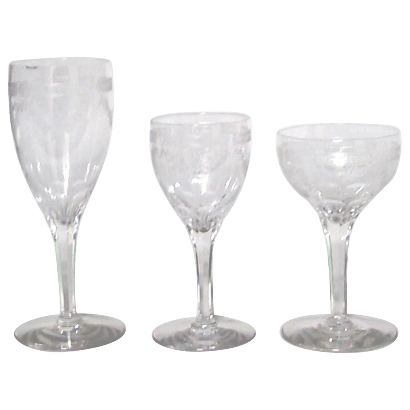 Set of 16 French Victorian Crystal Glass Set