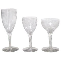 Set of 16 French Victorian Crystal Glass Set