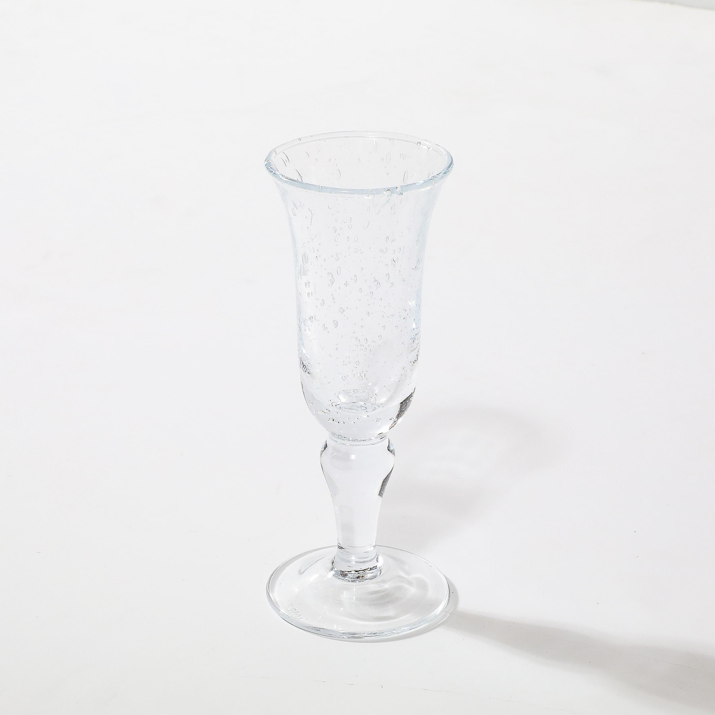 Set de 16 copas transparentes sopladas a mano de La Verrerie de Biot Moderno de mediados de siglo en venta
