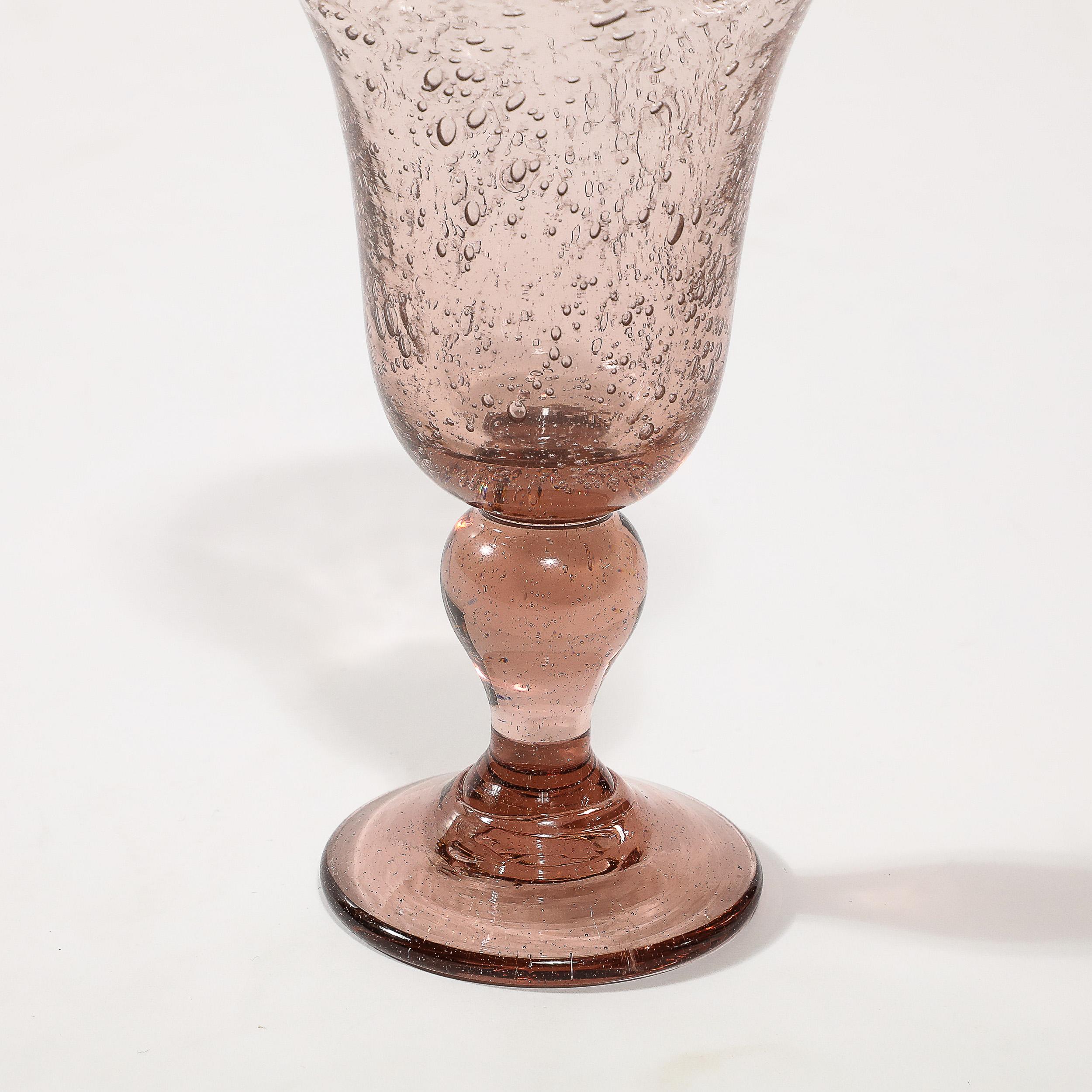 Ensemble de 16 verres à suspension en améthyste fumée soufflée à la main par La Verrerie de Biot en vente 2