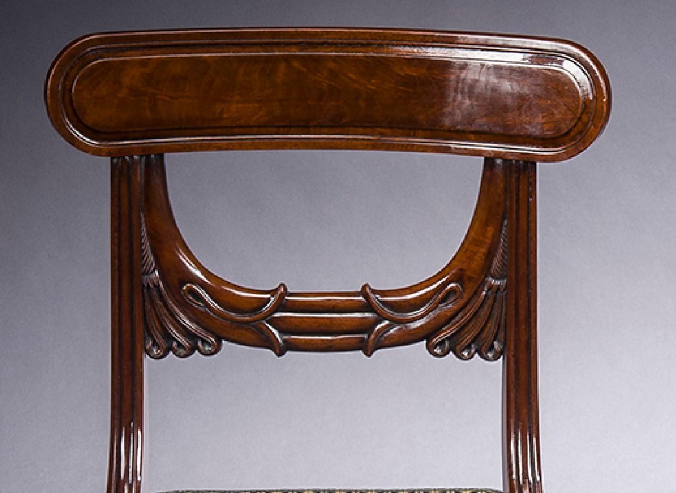 19th Century Set of 16 Klismos-Form Dining Chairs