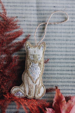 Set di 16 ornamenti per l'albero di Natale Luxury Nature Collectional in lino irlandese vintage