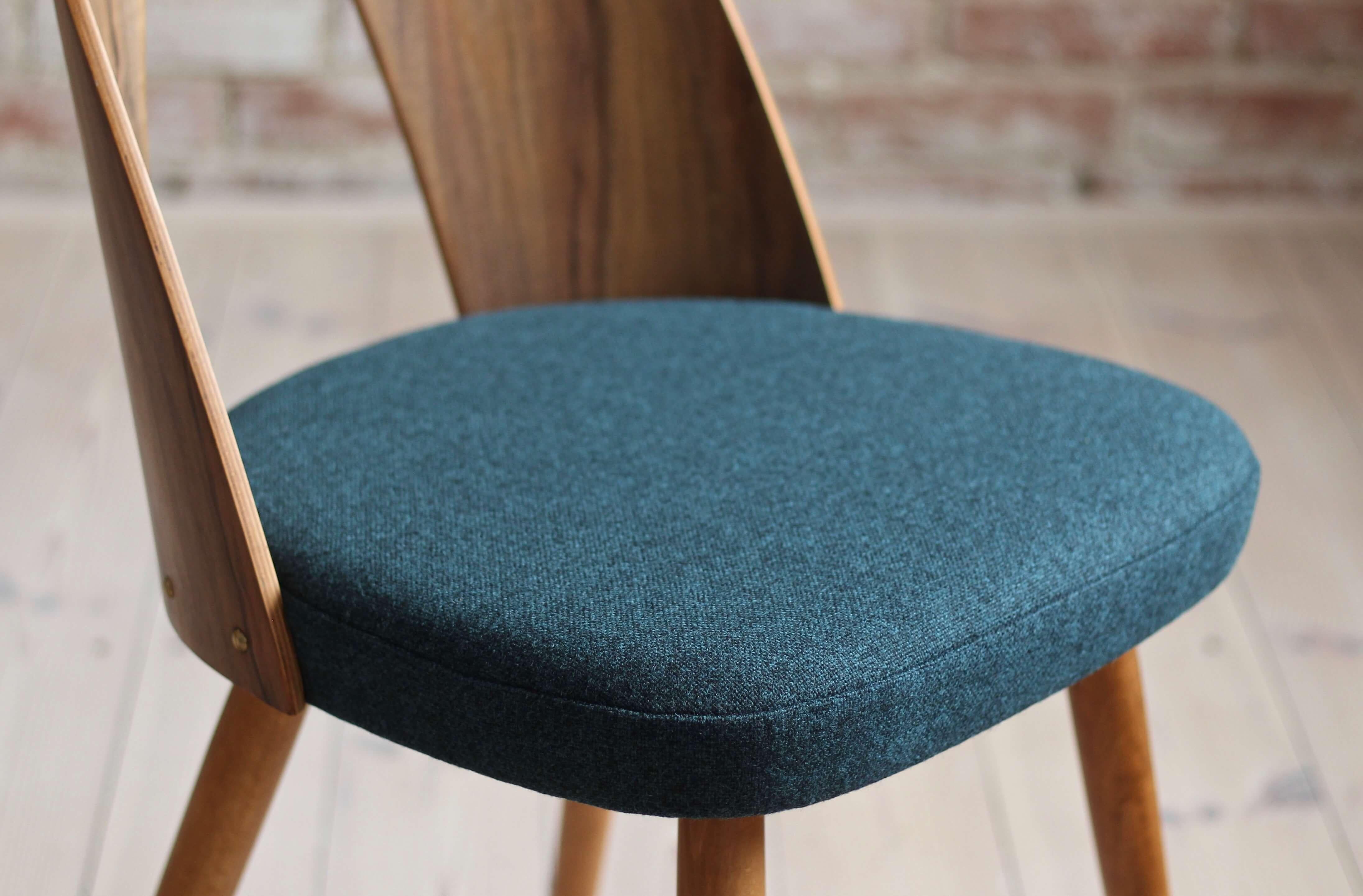 Set of 16 MidCentury Dining Chairs by A.Šuman, Customizable Upholstery Available For Sale 10