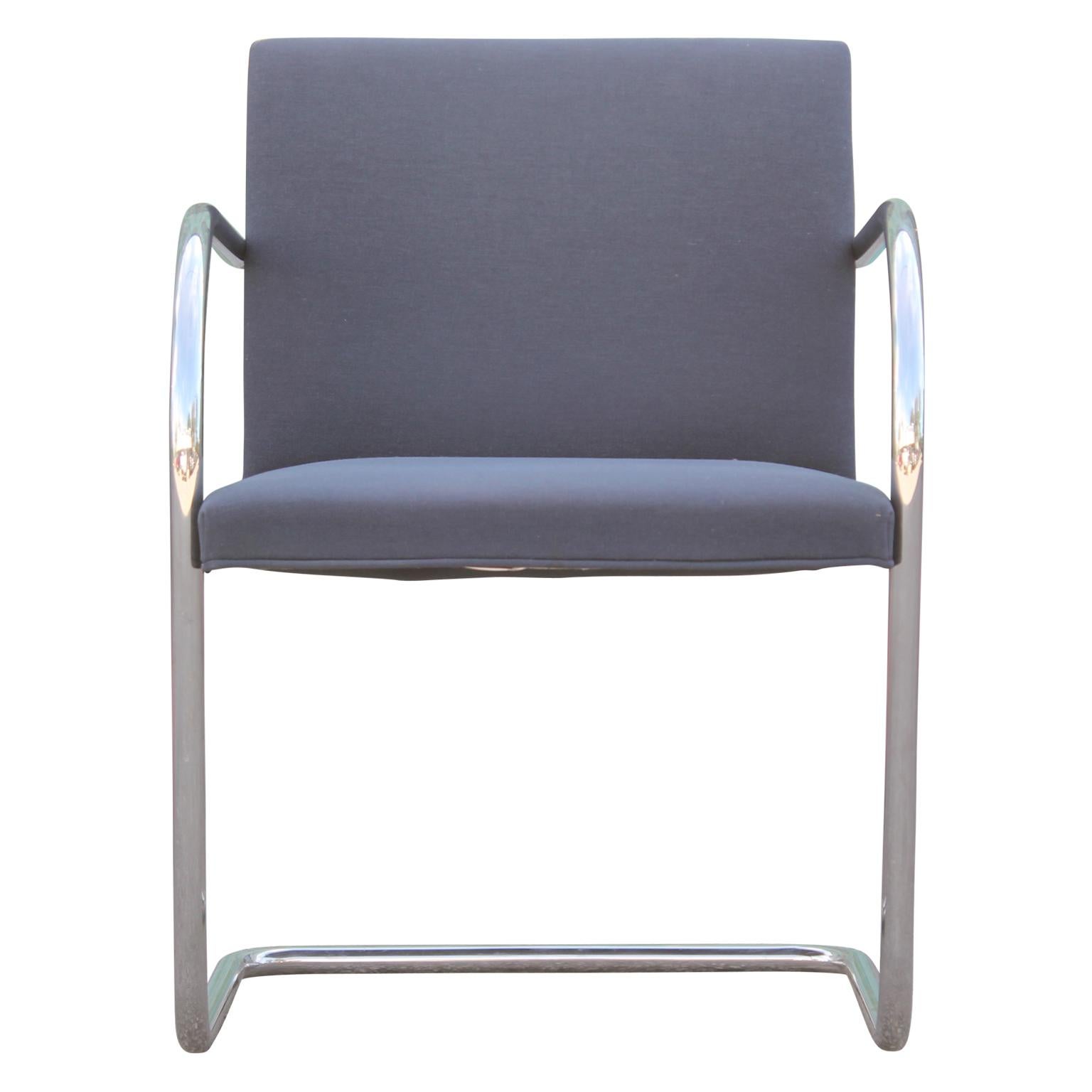 Modern Set of 16 Mies Van Der Rohe for Knoll Tubular Chrome Brno Dining Chairs