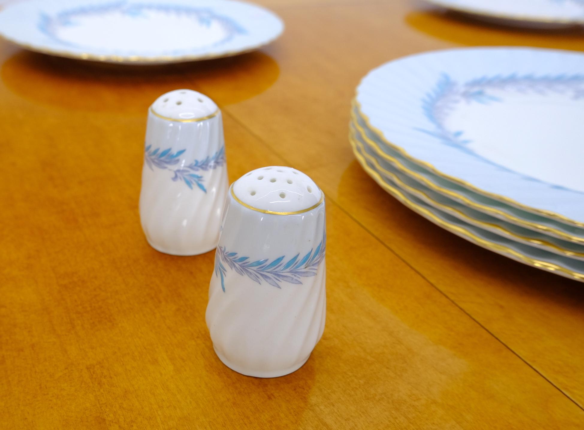 Set of 16 Minton Porcelain China Made in England Diner Plates Salt & Pepper Set For Sale 3