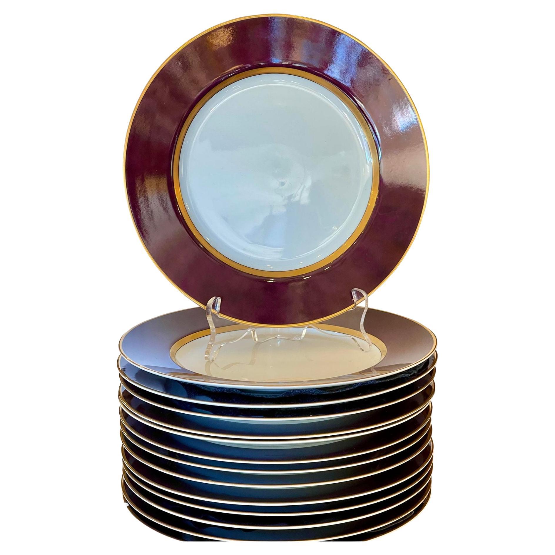 Set of 16 Modern Fitz & Floyd Renaissance Aubergine Charger Service Plates