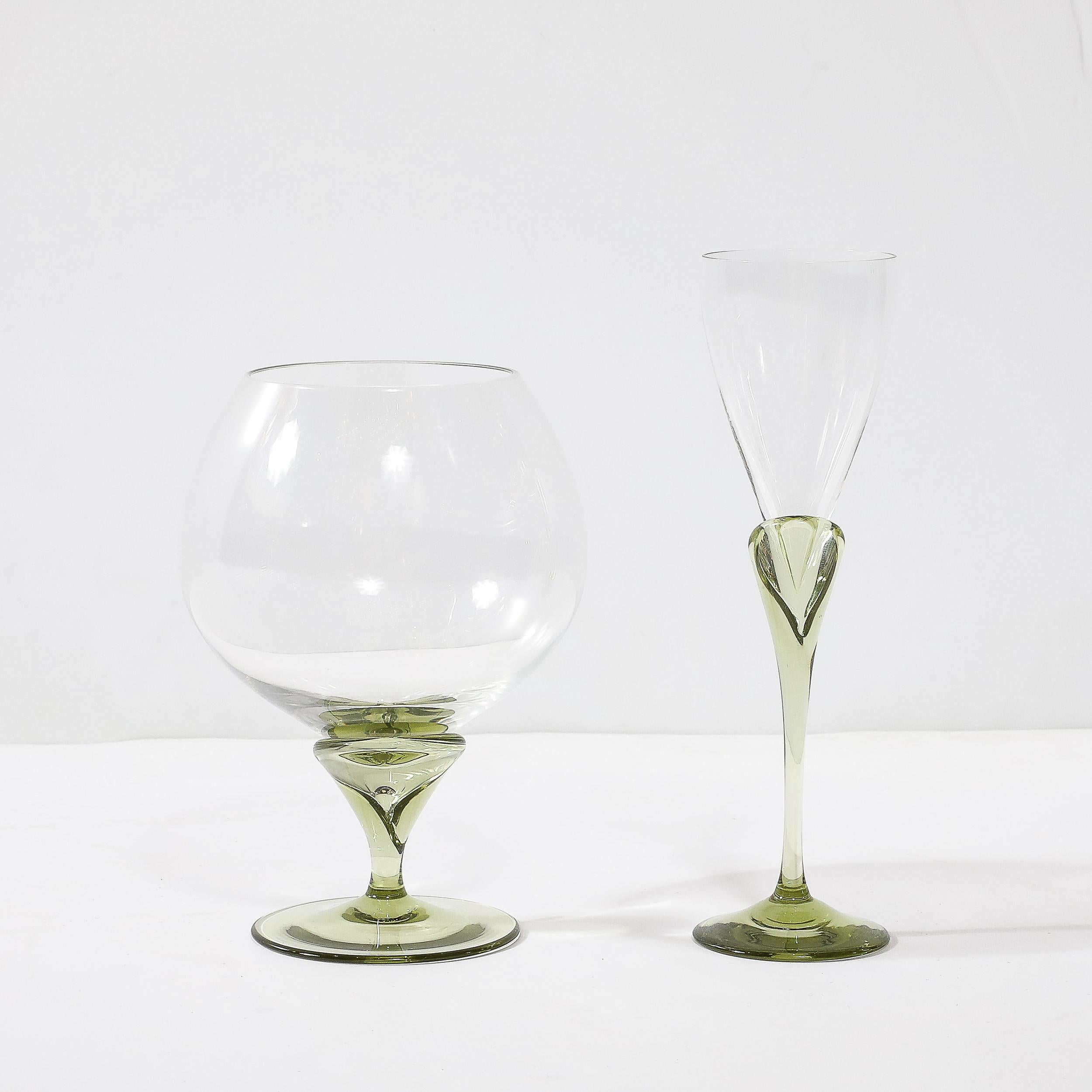 Set of 16 Papyrus Pattern Rosenthal Cordial & Brandy Sniffer Crystal Stemware For Sale 4
