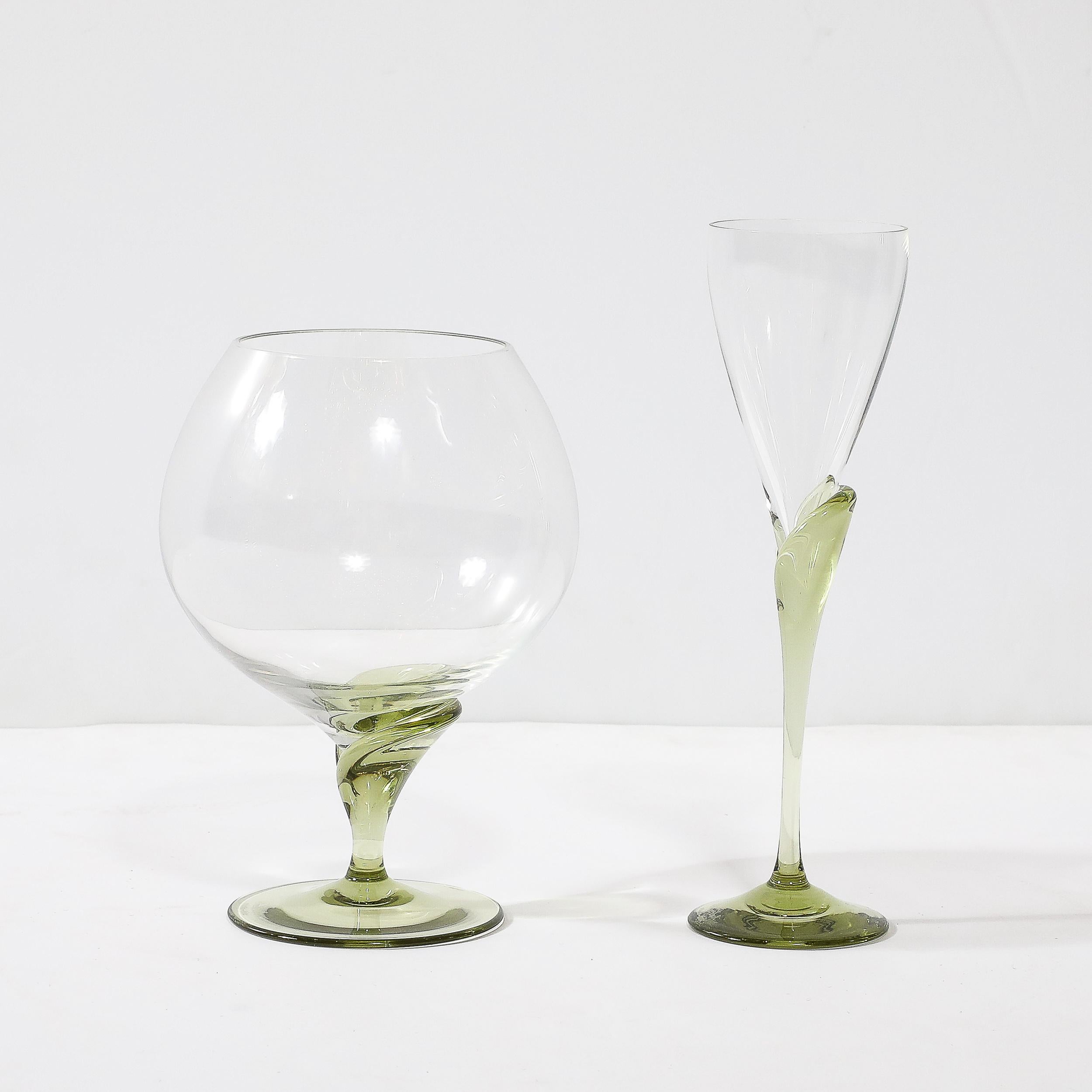 Set of 16 Papyrus Pattern Rosenthal Cordial & Brandy Sniffer Crystal Stemware For Sale 5